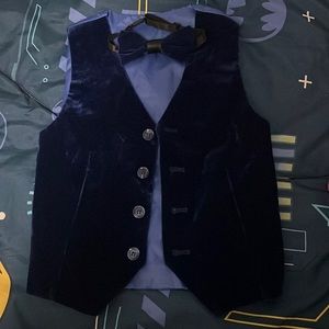 Velvet vest and bow tie